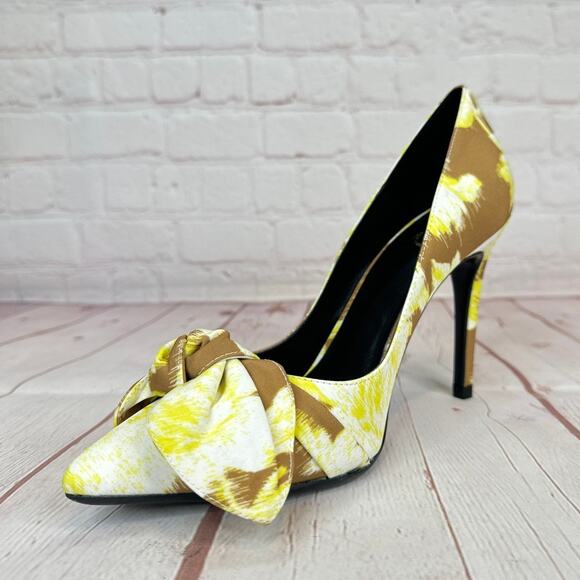 Ted Baker London Ryama Tapestry Bow Pointed Toe Pump Heels Women’s Size 8.5 - Picture 4 of 10